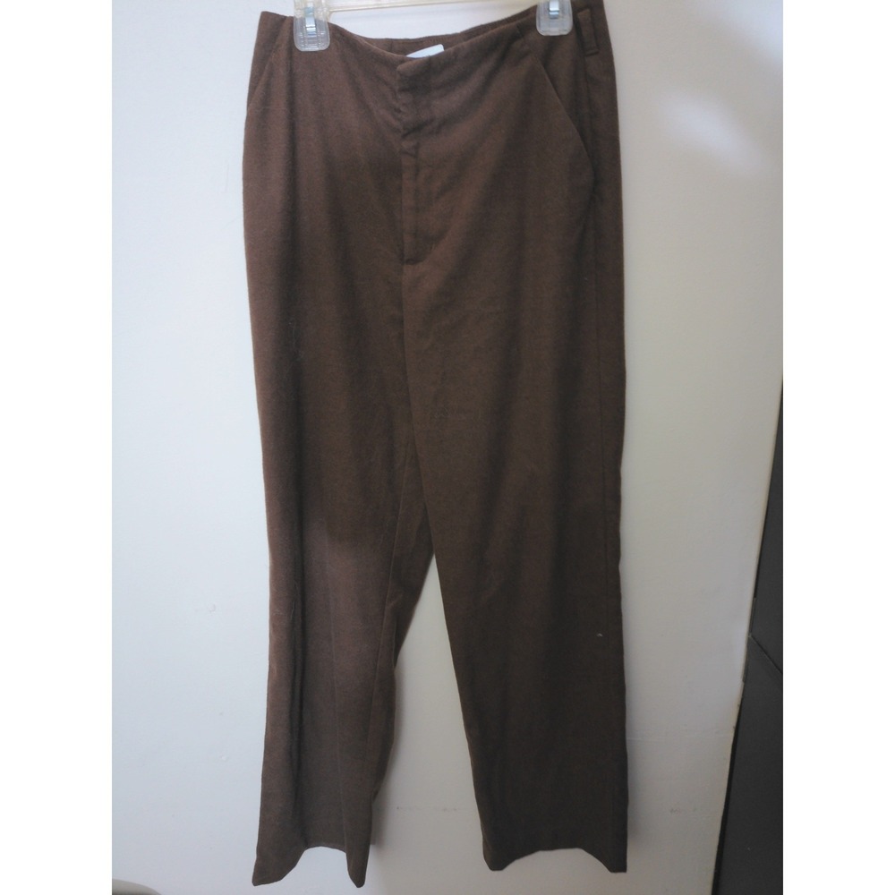 Oak + Fort Tapered Trousers Womens 28 Brown Minimalist Brushed High Rise Pants